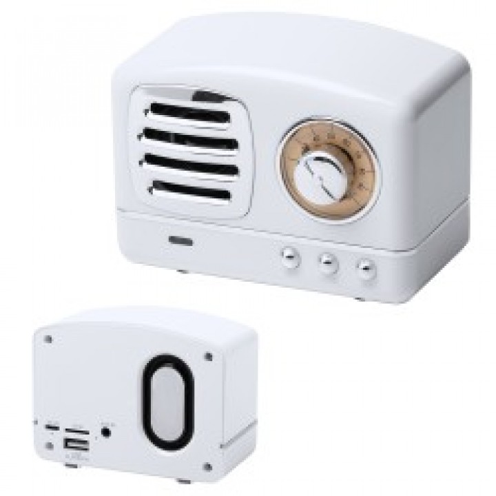 Retro Tasarımlı Logo Baskılı Promosyon Bluetooth Hoparlör ve FM Radyo